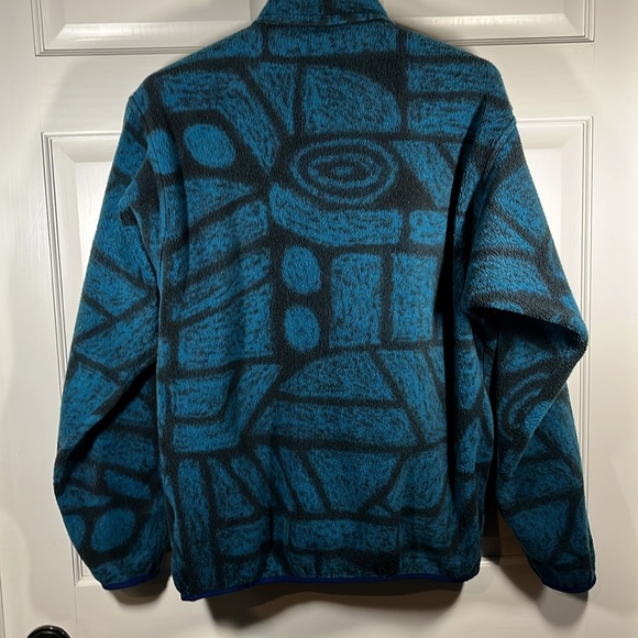 Patagonia Synchilla Snap-T Fleece Pullover Blue Forge Aztec Men’s M Women’s L - Picture 7 of 16